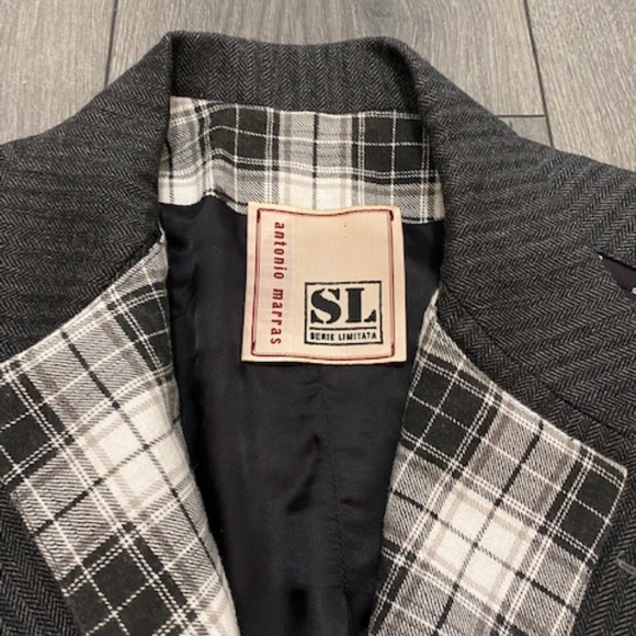 Antonia Marras Patchwork Embellished Wool Blend Blazer Size EU 42 / US M - Picture 3 of 8